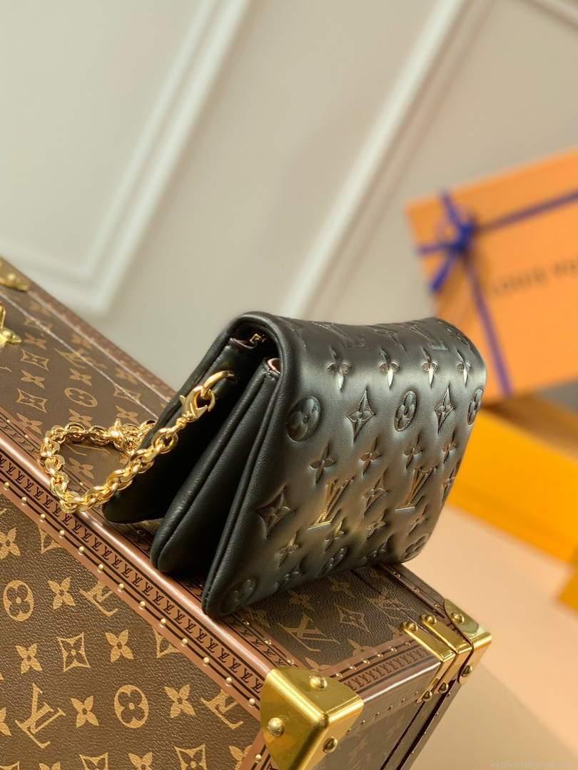 LV M80742 Louis Vuitton Pochette Coussin Other Leather Bag Black