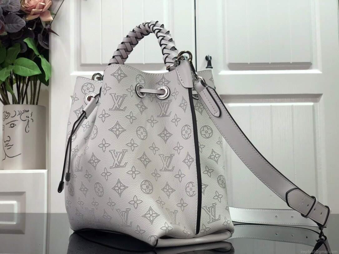 LV M58483 Louis Vuitton Muria Mahina Bucket Bag Snow White