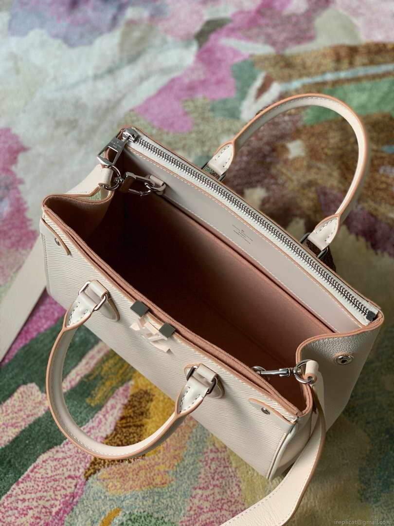 LV M57681 Louis Vuitton Grenelle Tote PM M57680 Quartz White