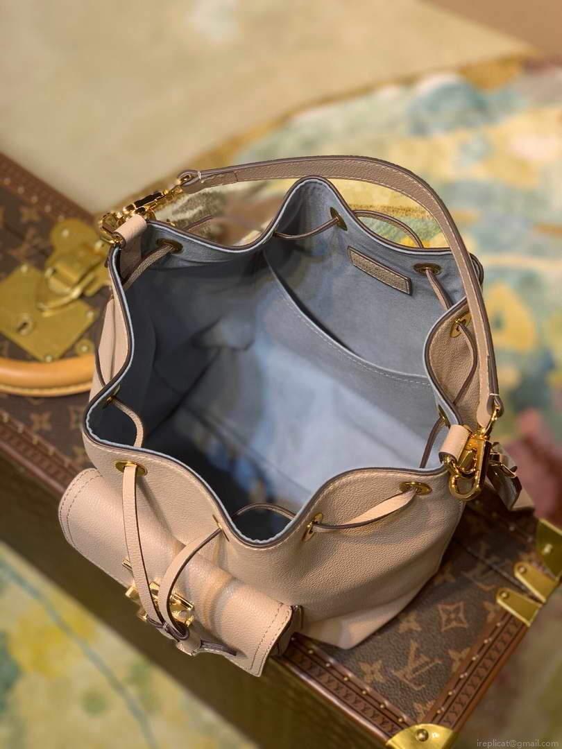 LV M57688 Louis Vuitton Lockme Bucket Bag M57687 M57689 Greige