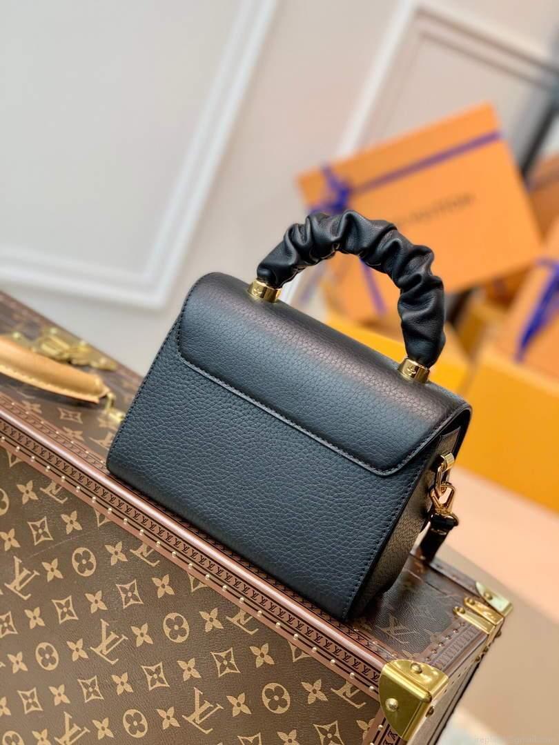 LV M58571 Louis Vuitton Twist PM Leathers Handbag Black