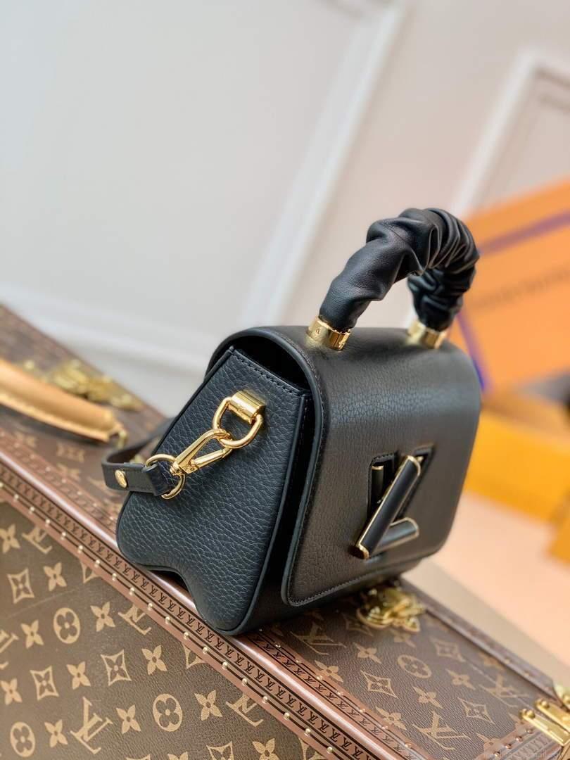 LV M58571 Louis Vuitton Twist PM Leathers Handbag Black