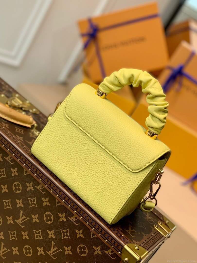 LV M58571 Louis Vuitton Twist PM Leathers Handbag Ginger Yellow