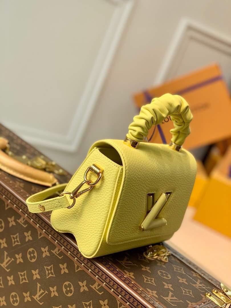 LV M58571 Louis Vuitton Twist PM Leathers Handbag Ginger Yellow