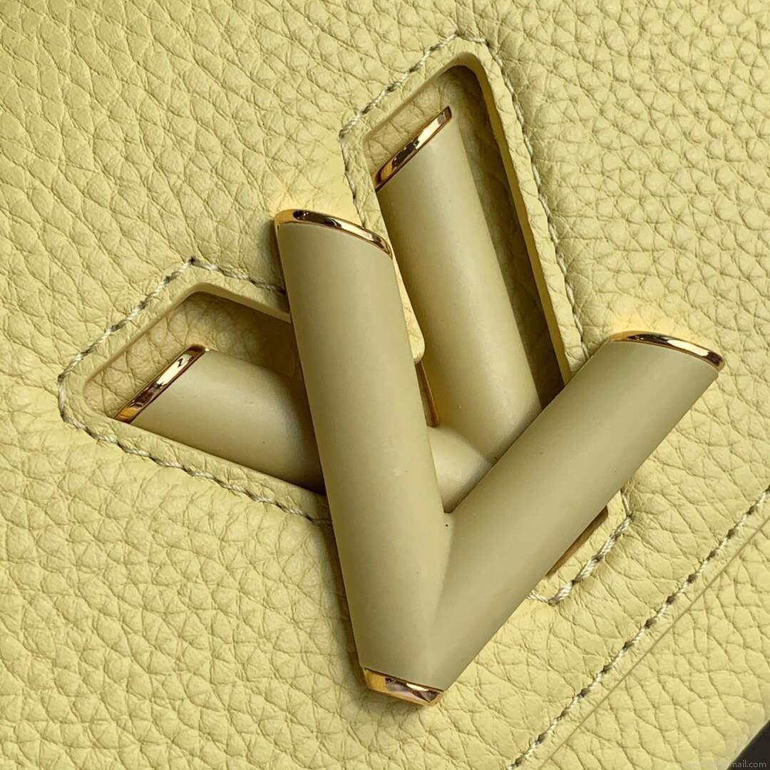 LV M58571 Louis Vuitton Twist PM Leathers Handbag Ginger Yellow