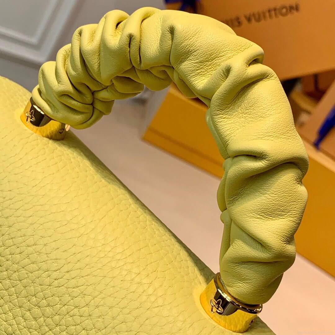 LV M58571 Louis Vuitton Twist PM Leathers Handbag Ginger Yellow