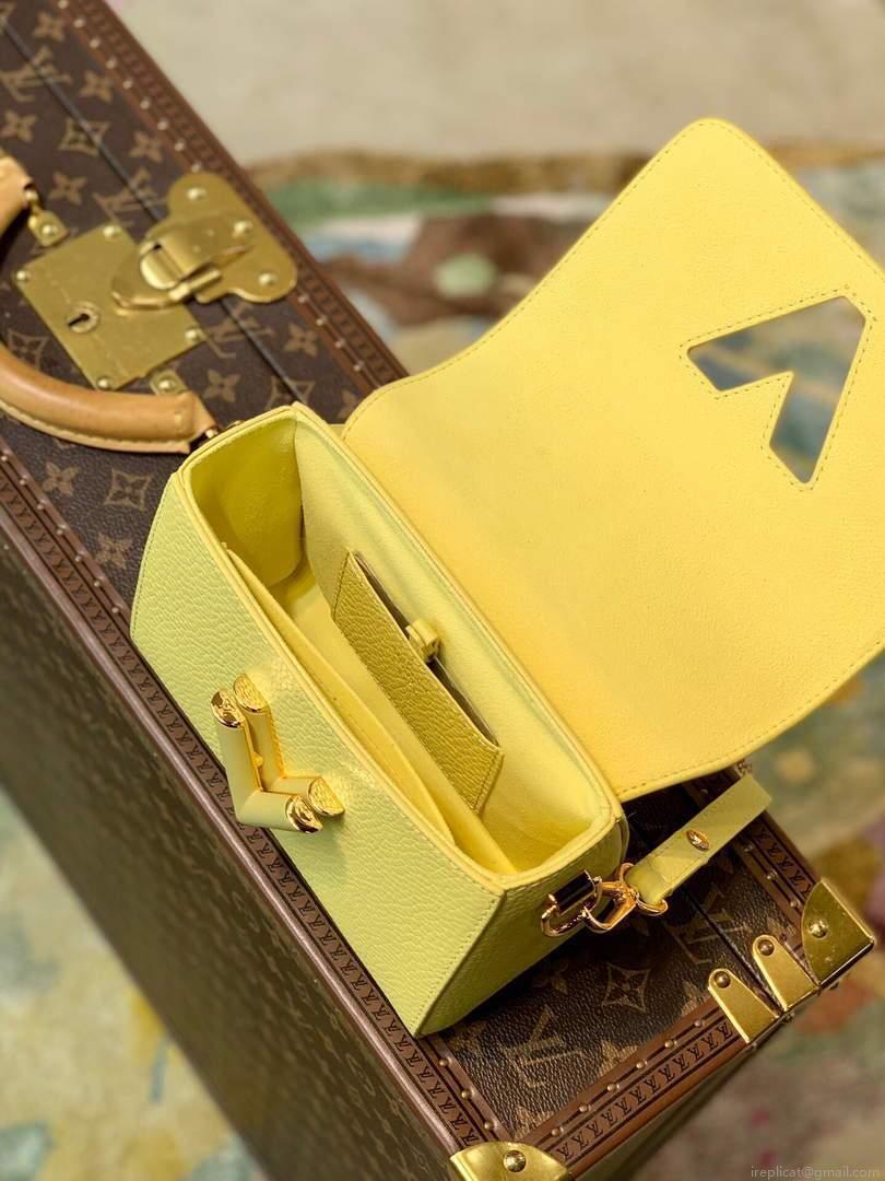 LV M58571 Louis Vuitton Twist PM Leathers Handbag Ginger Yellow