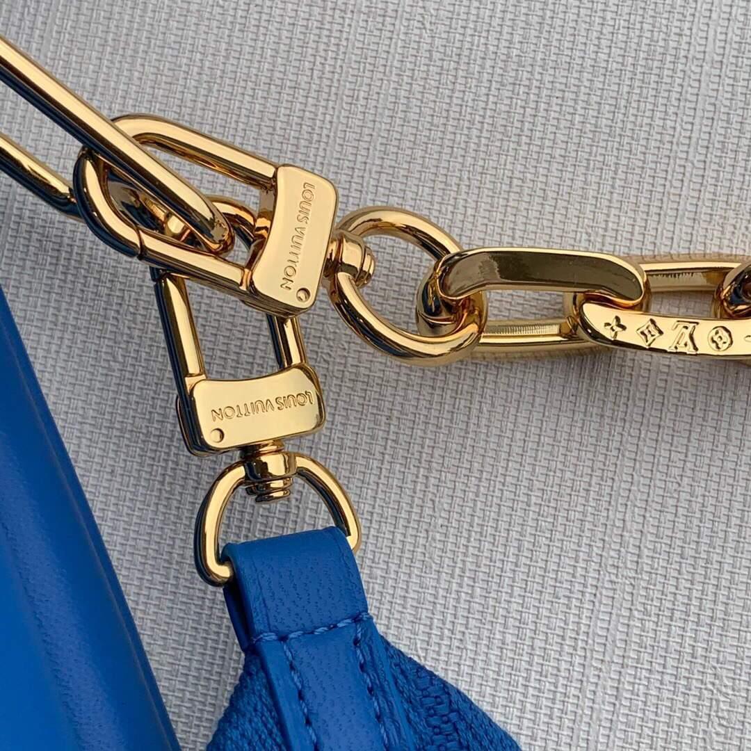 LV M58626 Louis Vuitton Coussin PM Blue/Red Lambskin Bag