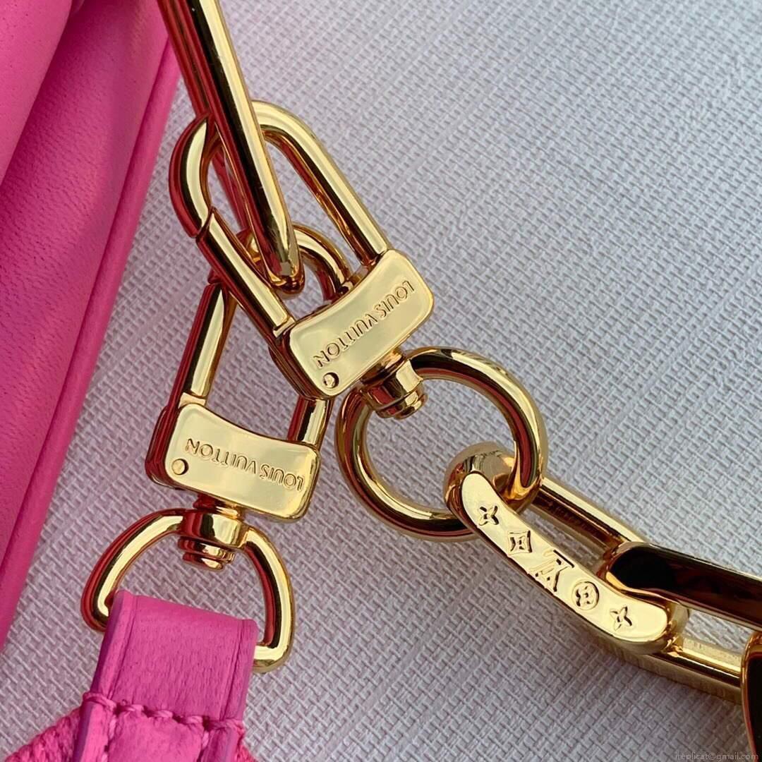 LV M58626 Louis Vuitton Coussin PM Lambskin Bag Rose Red