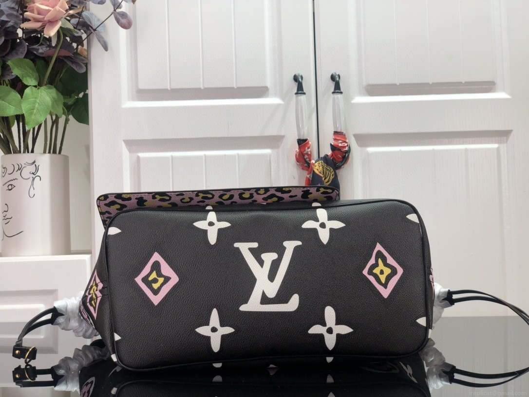 LV M45818 Louis Vuitton Neverfull MM Monogram Bag M45819 Black