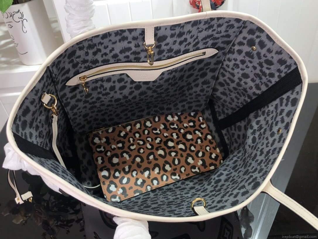 LV M45819 Louis Vuitton Neverfull MM Monogram Bag M45818 Creme