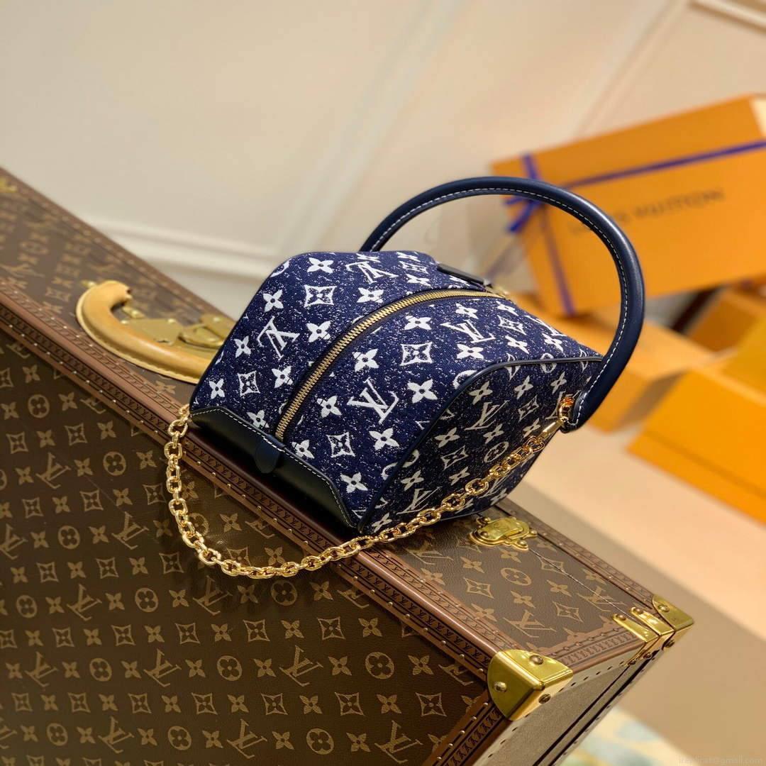 LV M59611 Louis Vuitton Square Denim Leather Bag