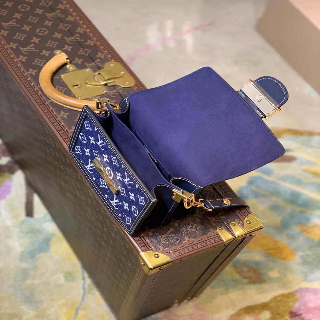 LV M59716 Louis Vuitton Mini Dauphine Denim Leather Bag