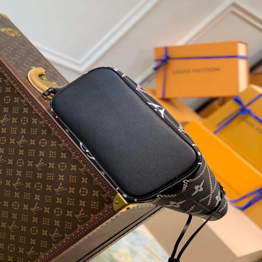 LV M46040 Louis Vuitton Neverfull MM Tote Monogram Bag M46039 Black