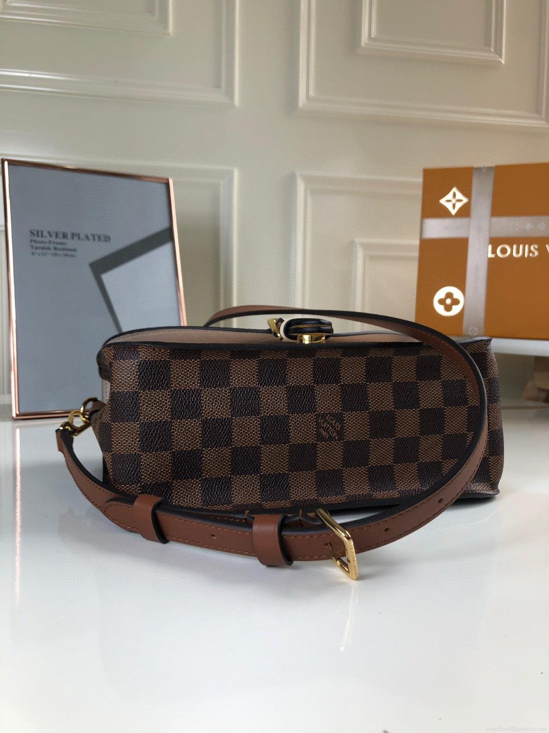 Louis Vuitton N40148 LV Trendy Crossbody Bag Damier Ebene Beige