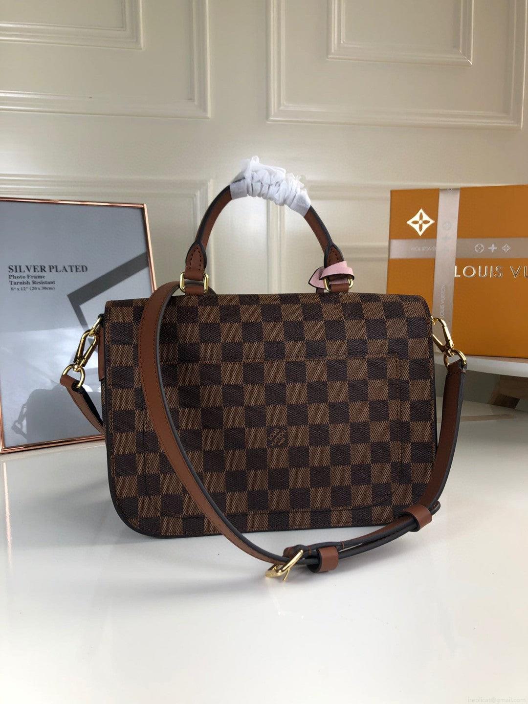 Louis Vuitton N40148 LV Trendy Crossbody Bag Damier Ebene Pink