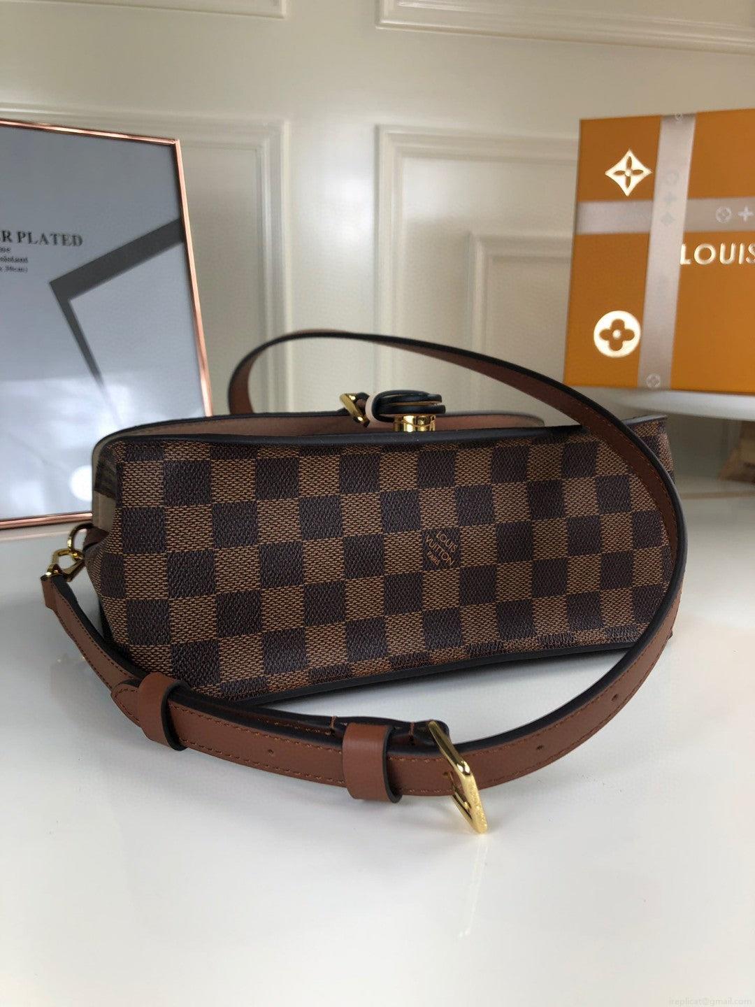 Louis Vuitton N40148 LV Trendy Crossbody Bag Damier Ebene Pink