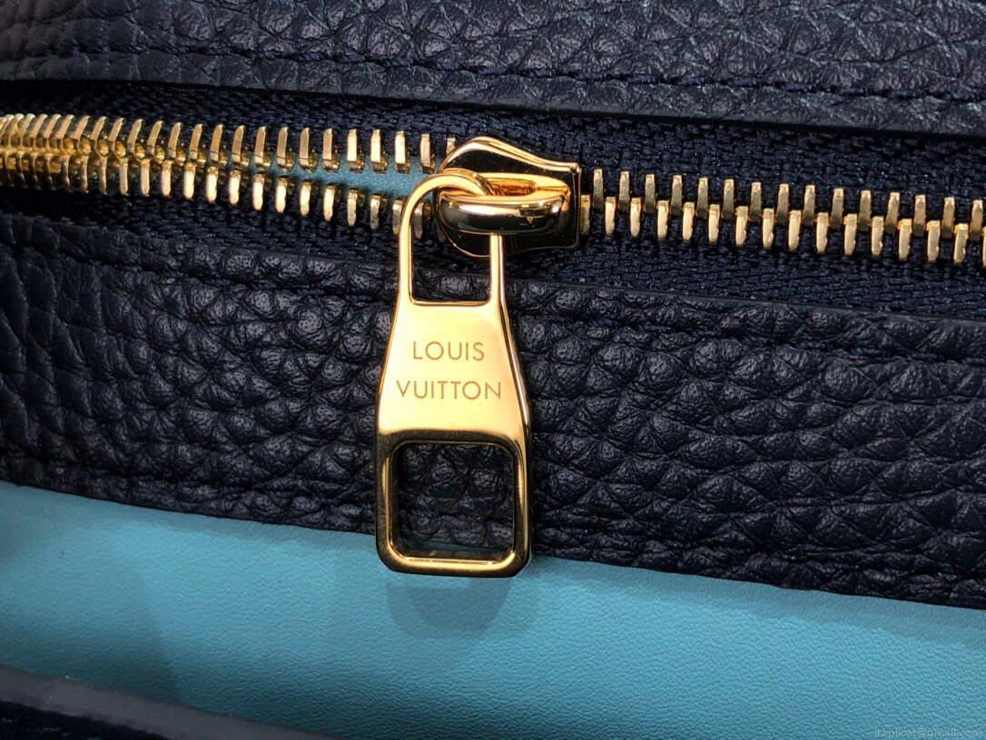 LV M48865 Louis Vuitton Capucines MM Handbag Blue