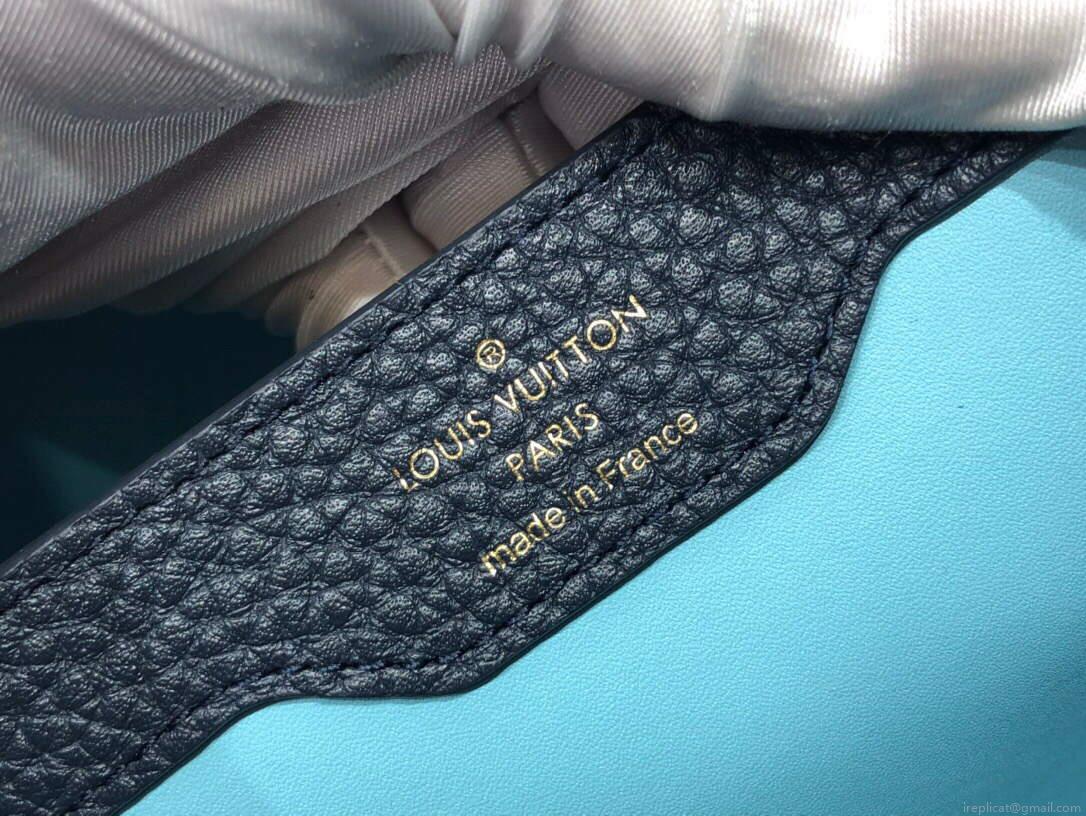 LV M48865 Louis Vuitton Capucines MM Handbag Blue
