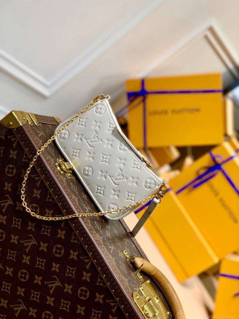 LV M81066 Louis Vuitton Easy Pouch On Strap Crème White M80349