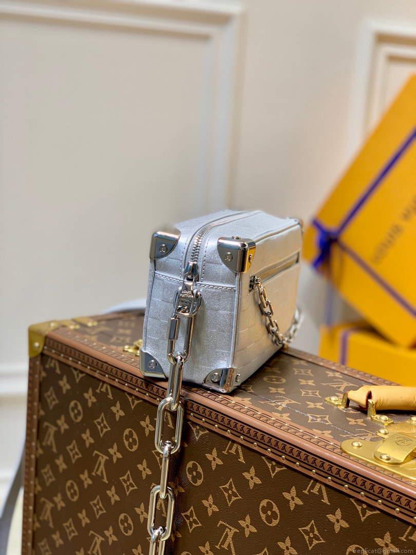LV M59726 Louis Vuitton Mini Soft Trunk Silver