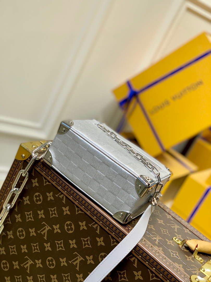 LV M59726 Louis Vuitton Mini Soft Trunk Silver