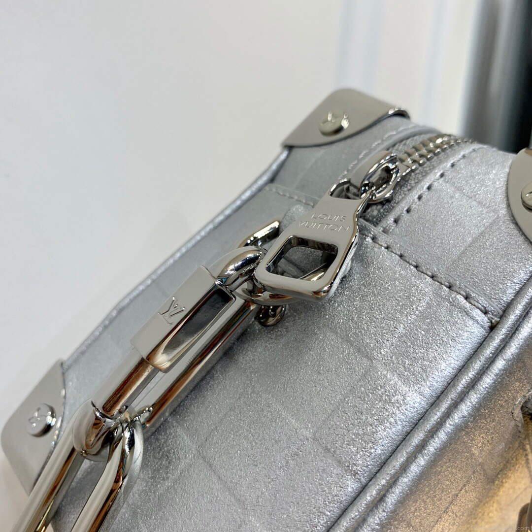 LV M59726 Louis Vuitton Mini Soft Trunk Silver