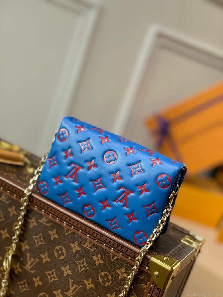Louis Vuitton M80744 Pochette Coussin LV M80745 Blue and Red