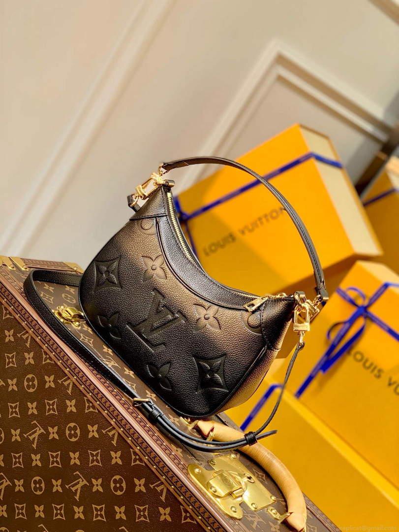 LV M46002 Louis Vuitton Bagatelle Mini Hobo Handbag Black