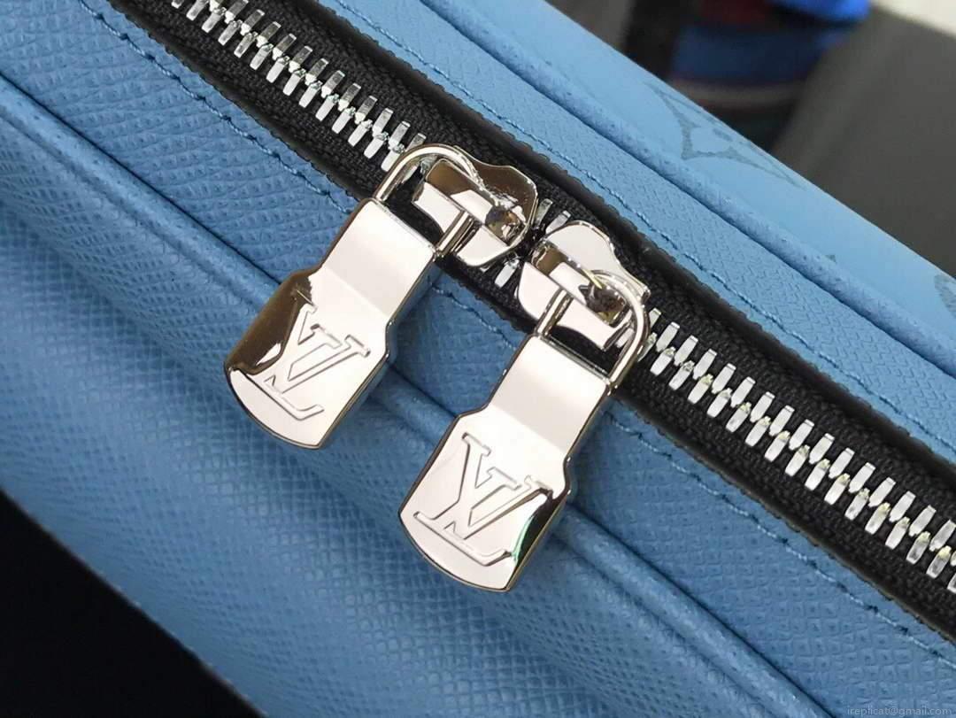 LV M30242 Louis Vuitton Outdoor Messenger Taiga Leather Blue
