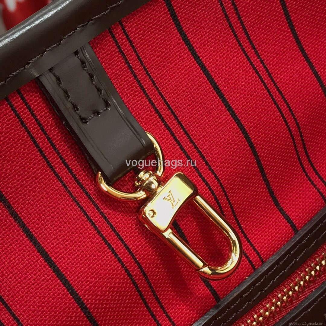 LV M41359 Louis Vuitton Neverfull PM Damier Ebene M41245 Bag Red