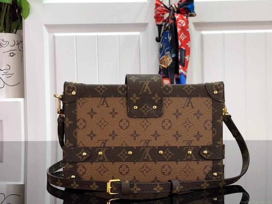 LV M44154 Louis Vuitton Petite Malle Monogram Reverse M44199 Bag