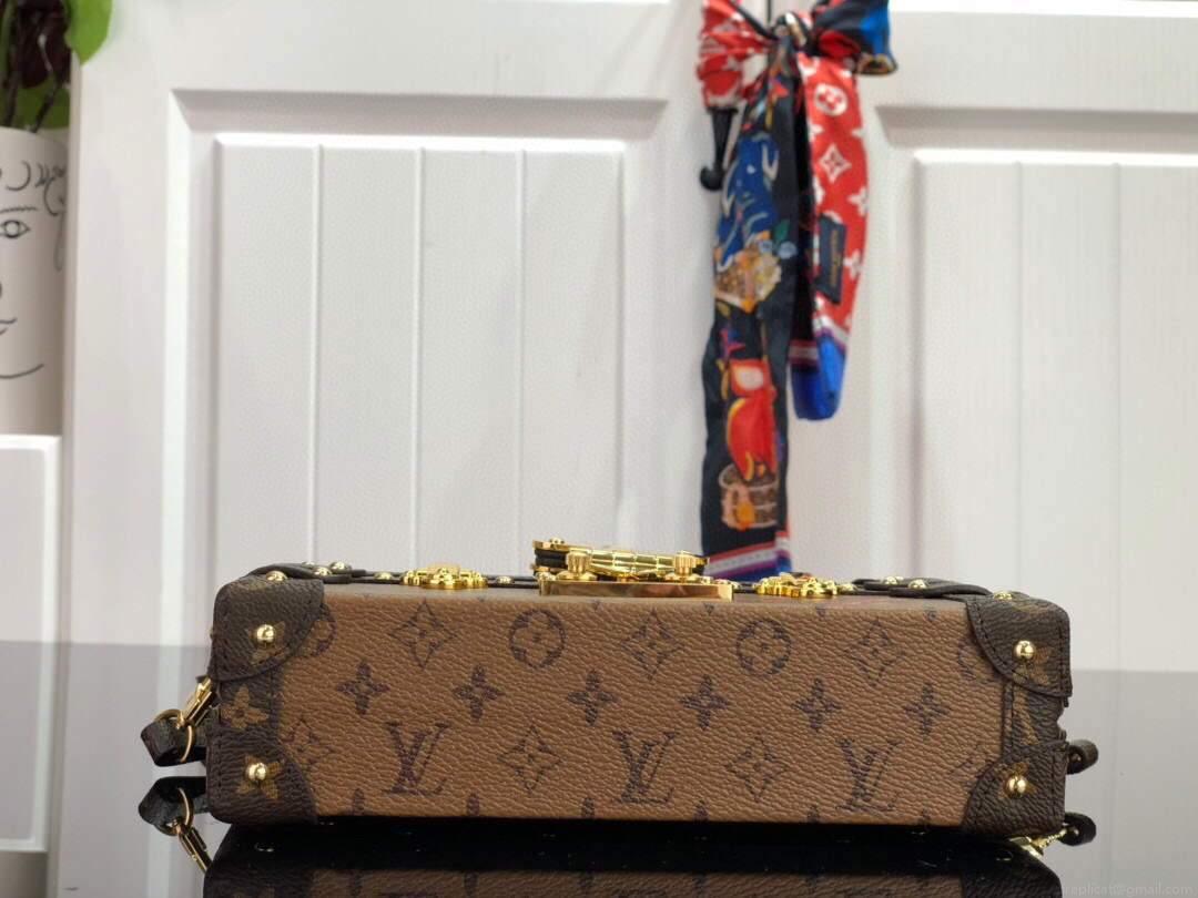 LV M44154 Louis Vuitton Petite Malle Monogram Reverse M44199 Bag