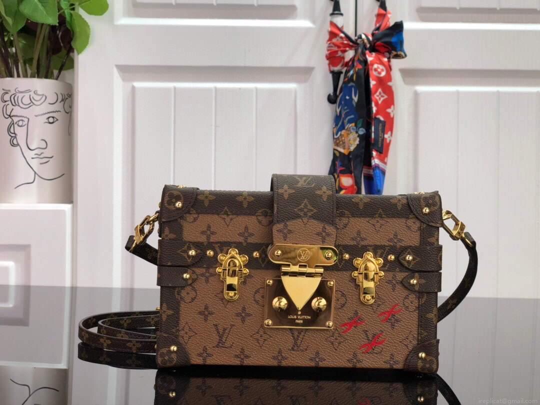 LV M44154 Louis Vuitton Petite Malle Monogram Reverse M44199 Bag