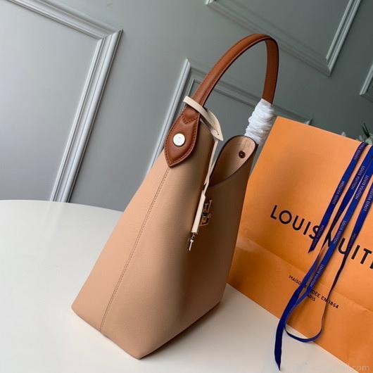 LV M44330 Louis Vuitton Lockme Hobo Soft calfskin M52776 Bag Apricot