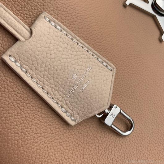 LV M44330 Louis Vuitton Lockme Hobo Soft calfskin M52776 Bag Apricot