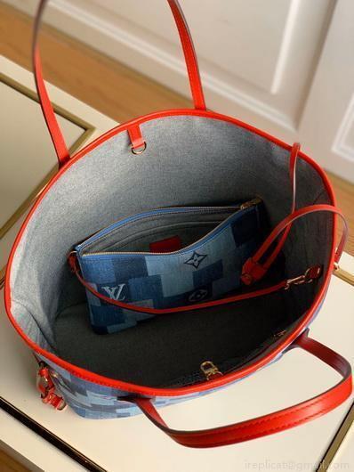 LV M44918 Louis Vuitton Lvxlol Neverfull MM Bag M45201 Monogram Blue
