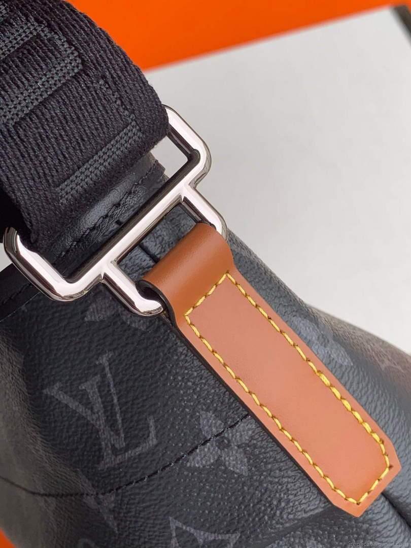 LV M45217 Louis Vuitton Gaston Labels Besace Zippee Medium Messenger Bag Black