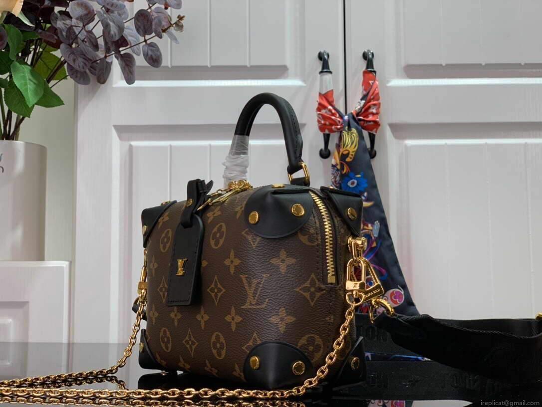 LV M45571 Louis Vuitton Petite Malle Souple Bag Monogram Black