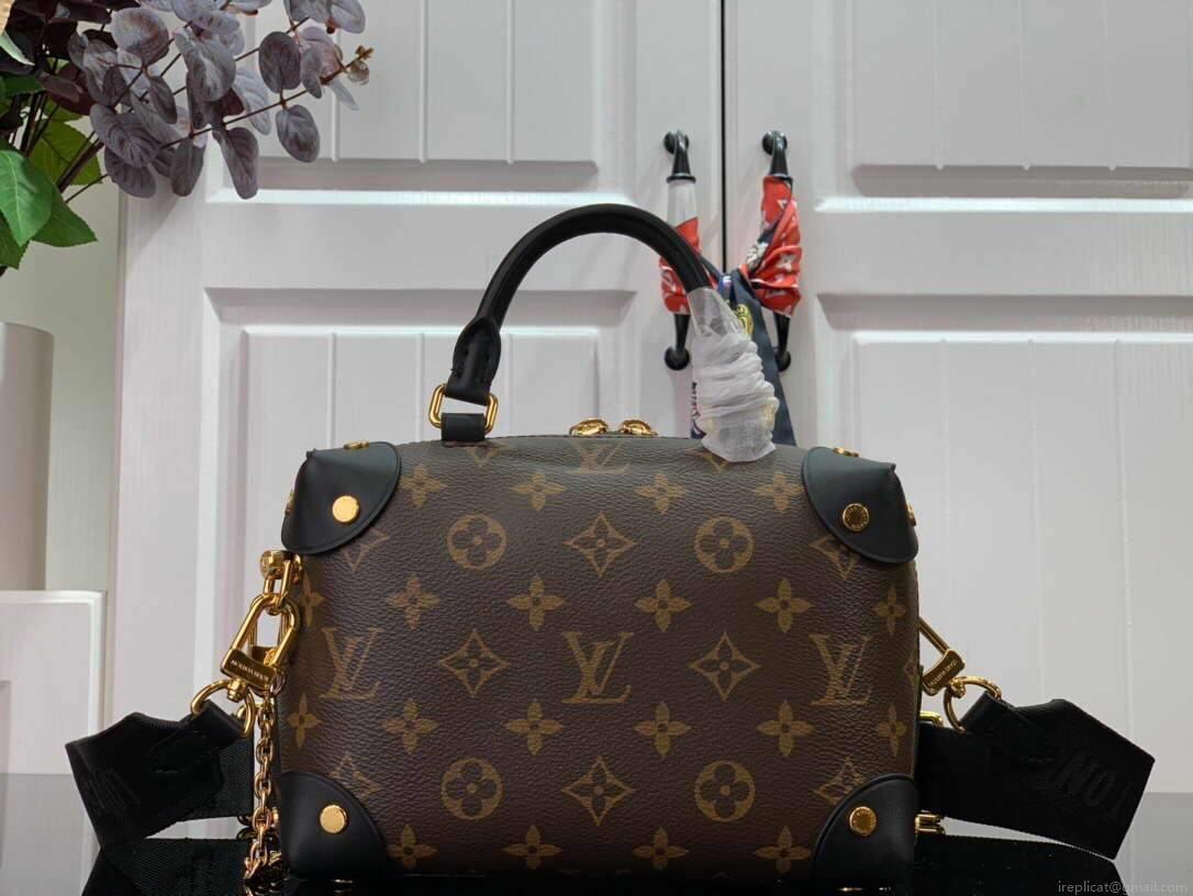 LV M45571 Louis Vuitton Petite Malle Souple Bag Monogram Black
