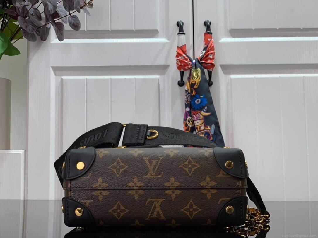 LV M45571 Louis Vuitton Petite Malle Souple Bag Monogram Black