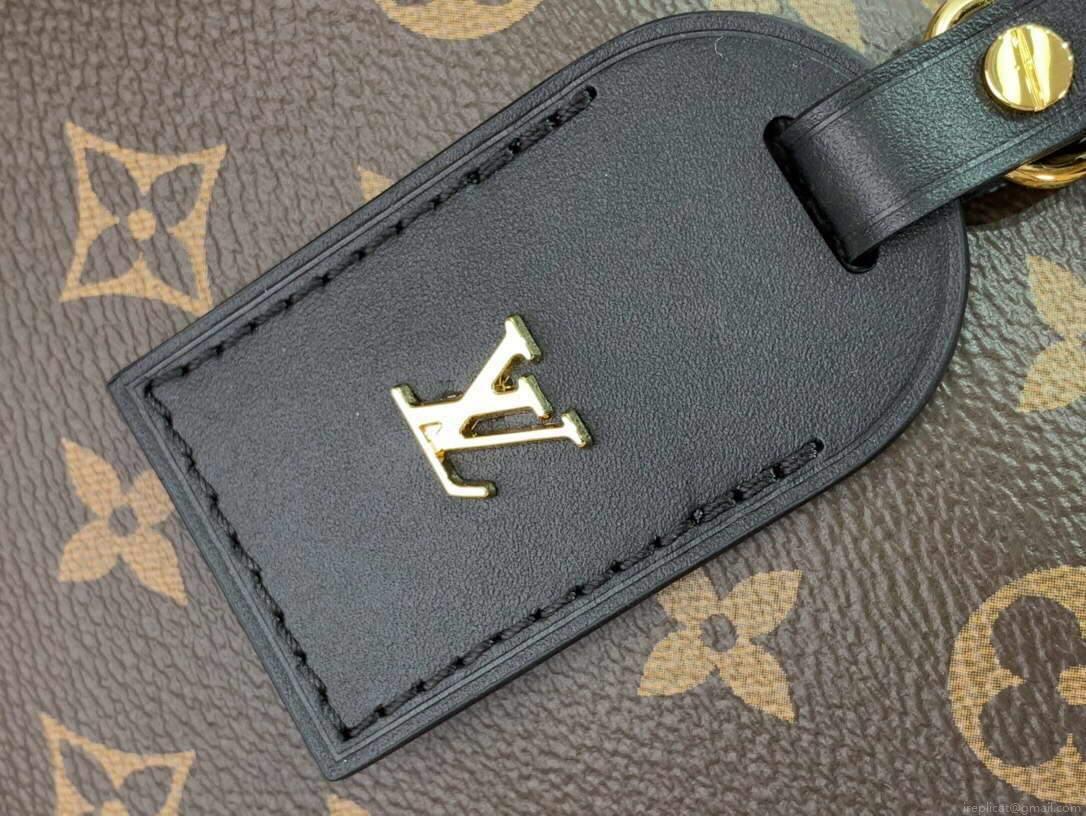 LV M45571 Louis Vuitton Petite Malle Souple Bag Monogram Black