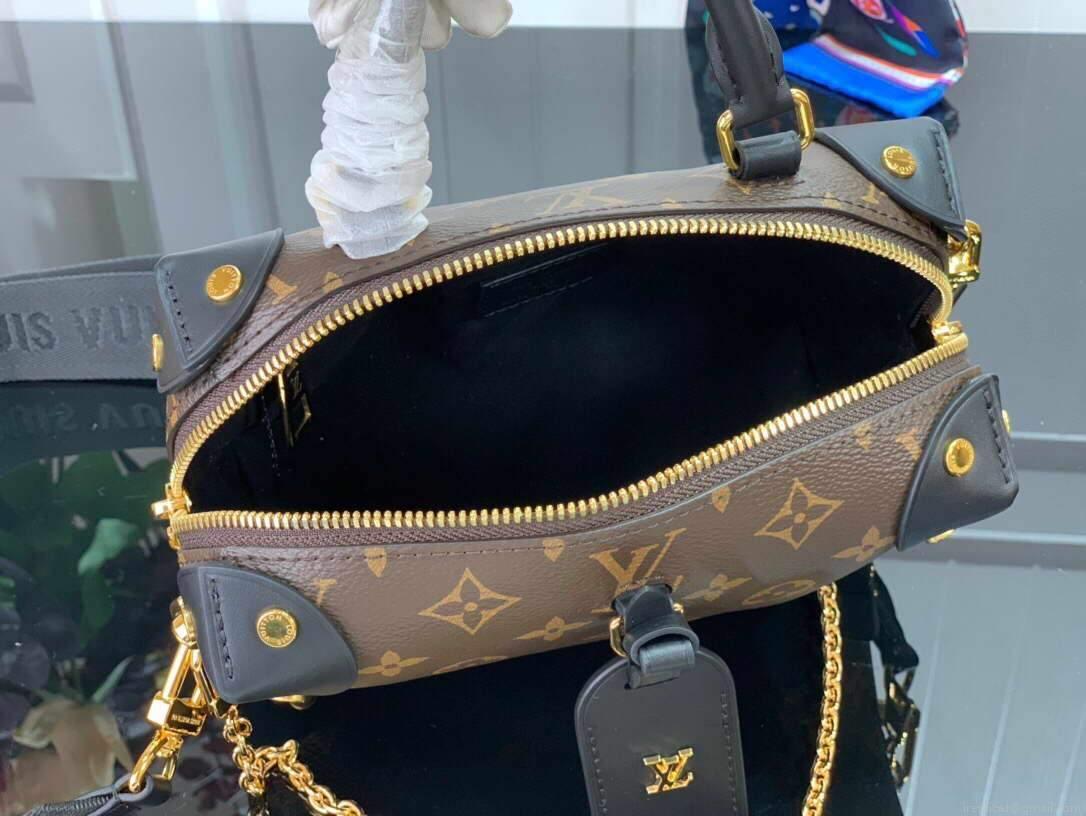 LV M45571 Louis Vuitton Petite Malle Souple Bag Monogram Black