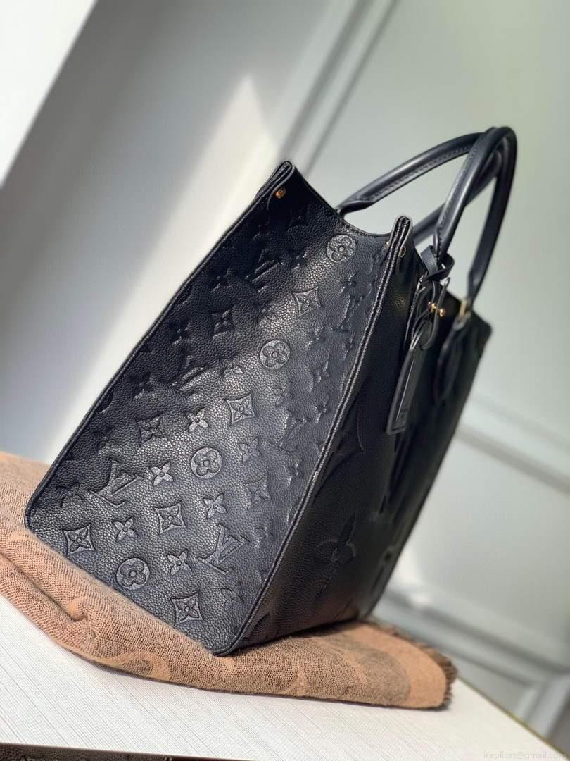 LV M45595 Louis Vuitton Onthego MM M45660 Bag Monogram Empreinte Leather Black
