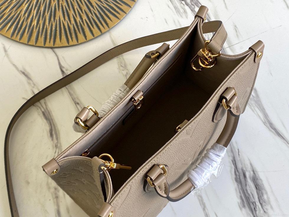 LV M45653 Louis Vuitton Onthego Pm Tote M45660 Bag Beige and Gray