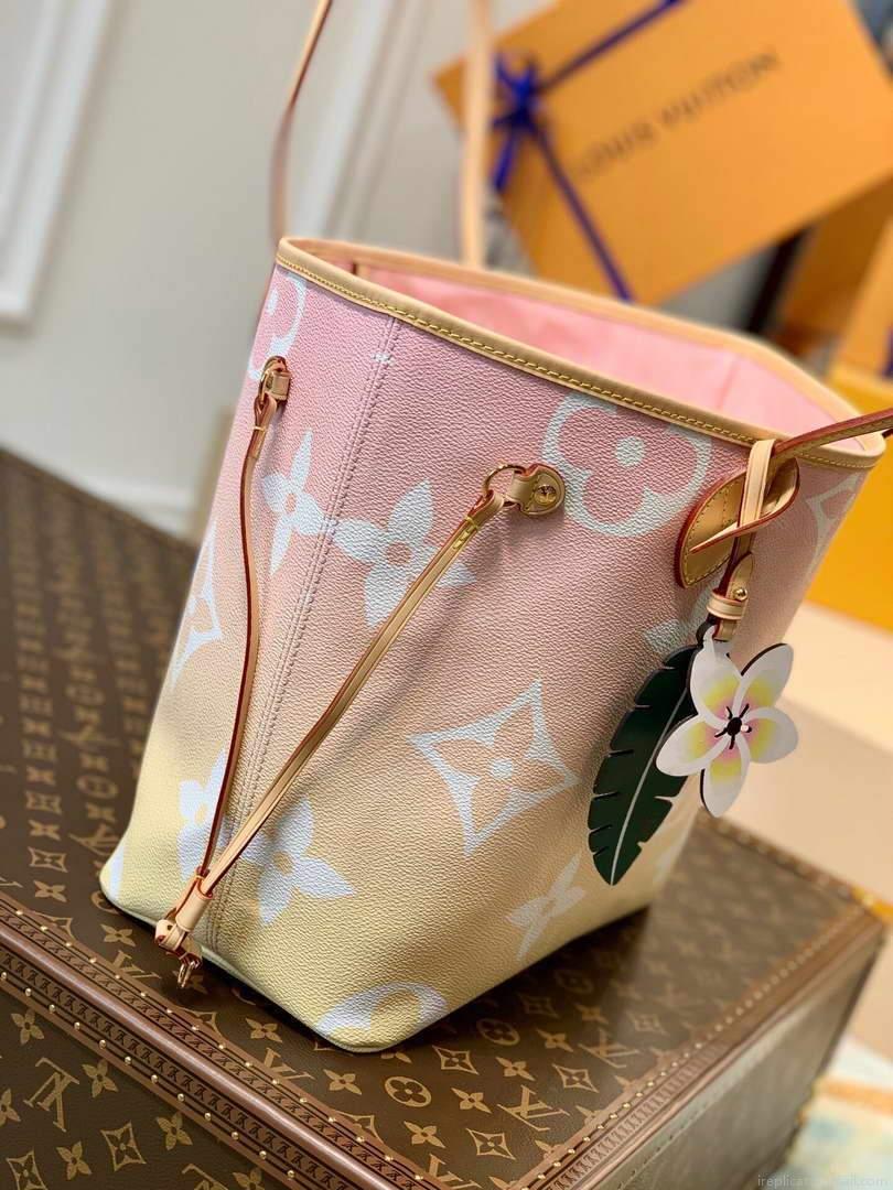LV M45680 Louis Vuitton Neverfull MM Bag Pink