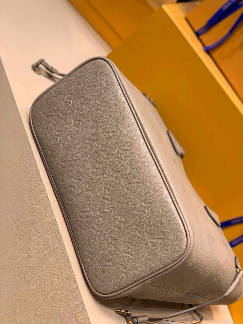 LV M45686 Louis Vuitton Neverfull MM M45685 Bag Embossed Cowhide Leather