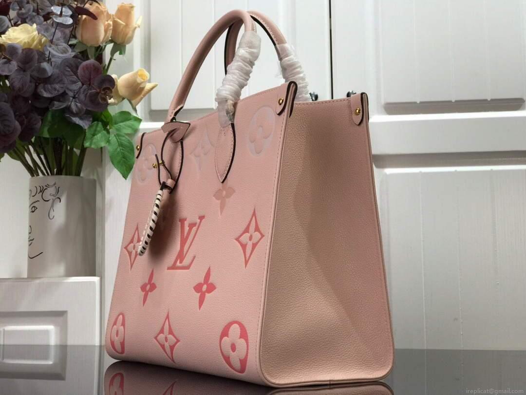LV M45717 Louis Vuitton Onthego MM Handbag Cream/Saffron