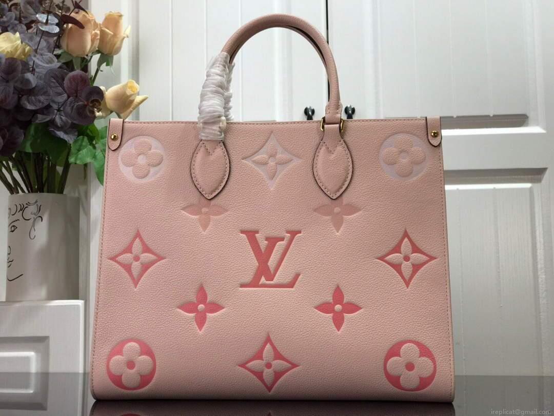 LV M45717 Louis Vuitton Onthego MM Handbag Cream/Saffron