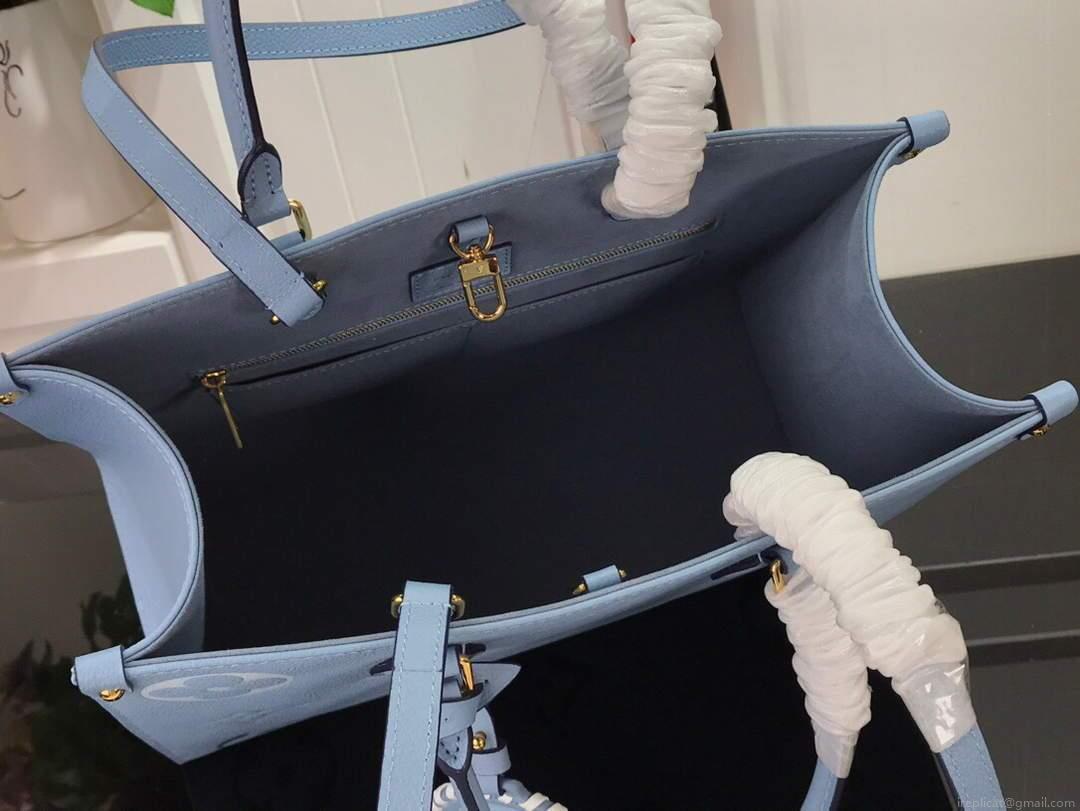 LV M45718 Louis Vuitton Onthego MM Handbag Summer Blue